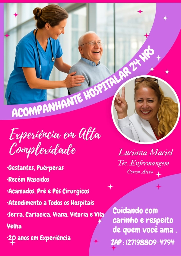Acompanhante Hospitalar 24 horas