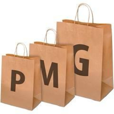 Sacola de papel kraft parda impressa